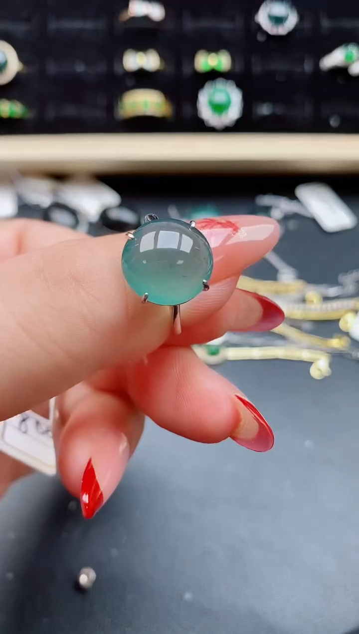 【闪购商品】翡翠戒指银S925镶嵌12121