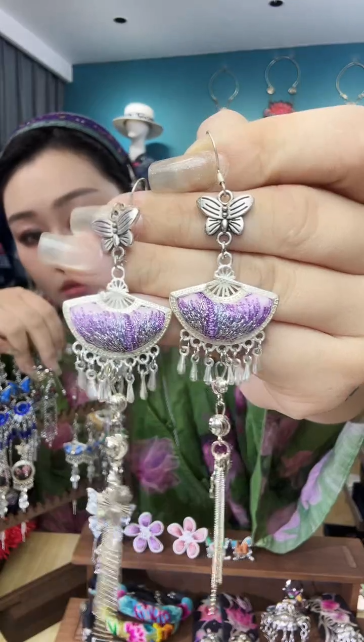 刺绣纯手工民族风刺绣耳环