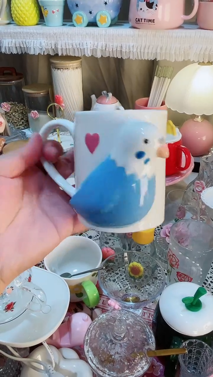 【闪购商品】瓷片鹦鹉杯 质量好发货快放心拍