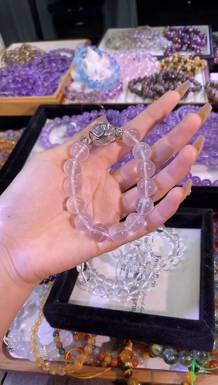 【闪购商品】水晶手链未镶嵌设计款奶白晶12mm+