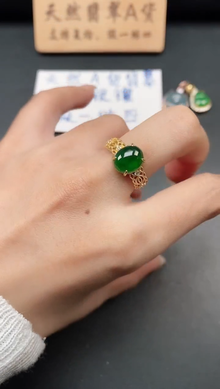 银S925镶嵌戒指翡翠11111