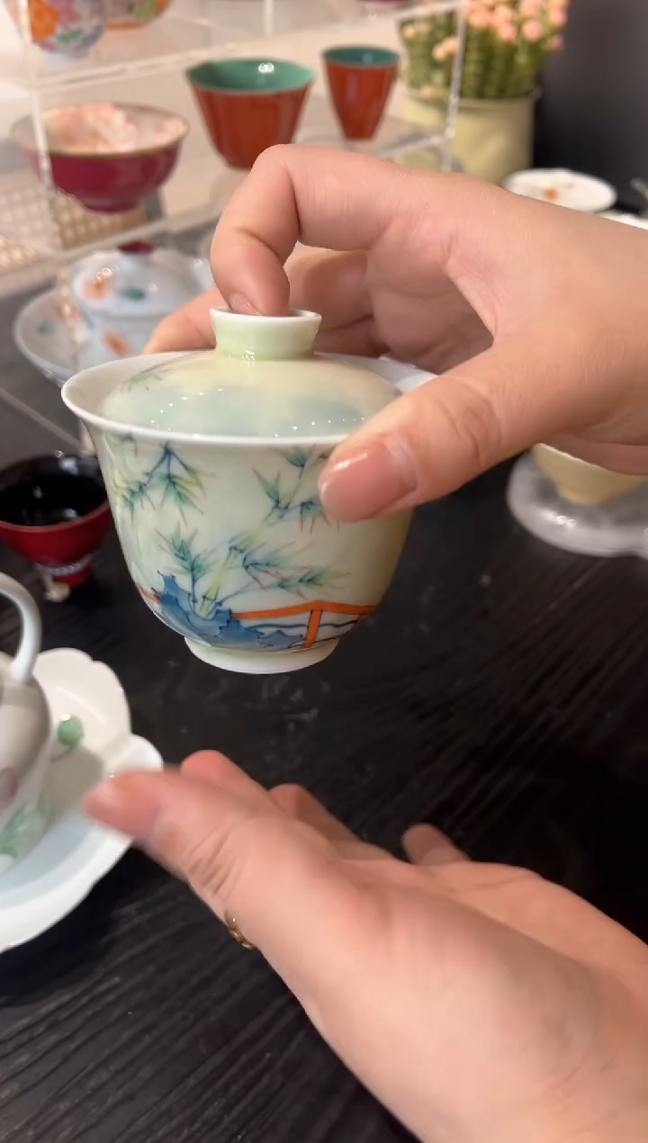 【闪购商品】明知山志-果青-庭院石竹-青时盖碗