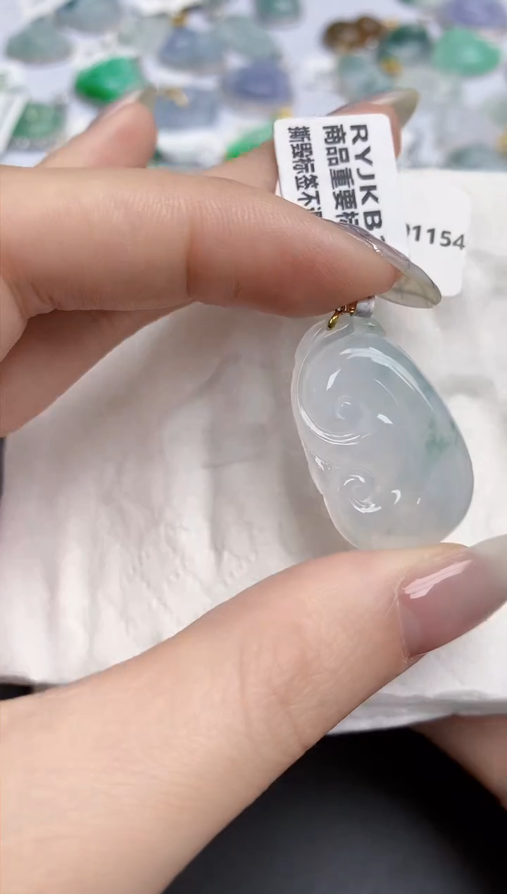 【闪购商品】翡翠颈饰18K金镶嵌天然缅甸翡翠A货
