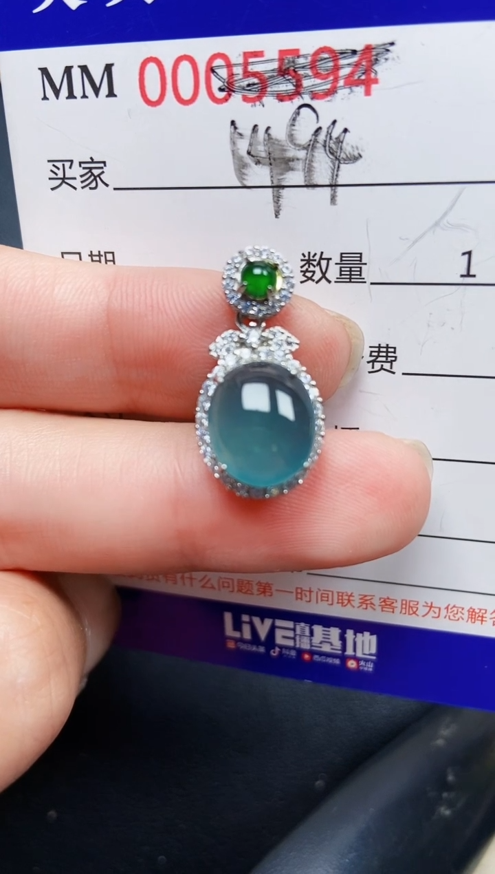 翡翠银S925镶嵌颈饰14694