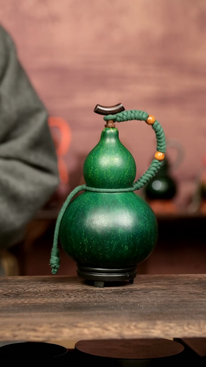 663号中药煮色  650ml左右 大漆葫芦水壶/酒壶 一物一拍