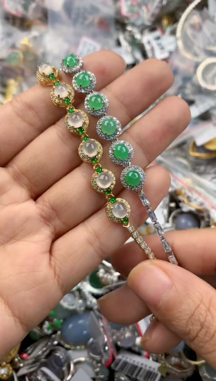 银S925镶嵌戒指翡翠2222----1