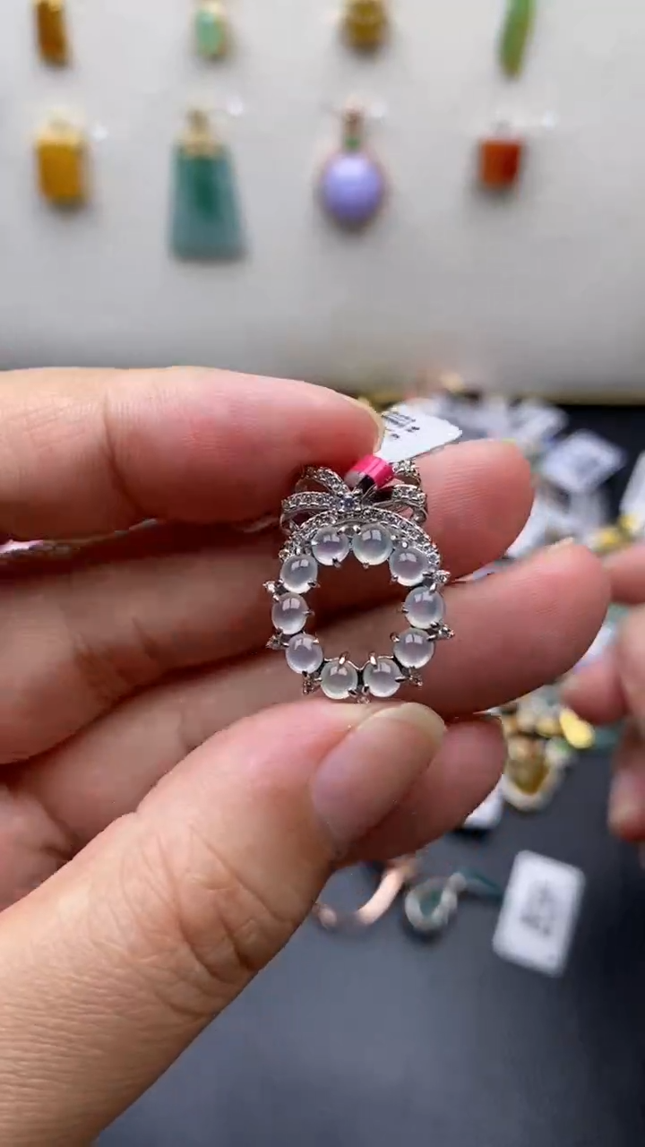 银S925镶嵌戒指翡翠1