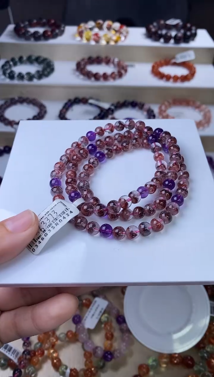 【闪购商品】水晶手链未镶嵌黑加仑超七多圈6m+