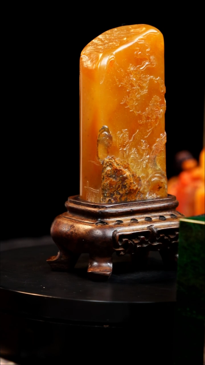 田黄石精品田黄玻璃冻