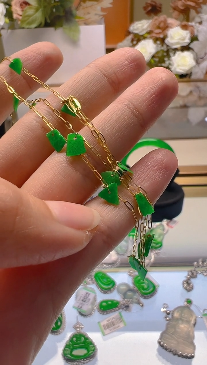 【闪购商品】翡翠18K金镶嵌项链多样性团购发一件