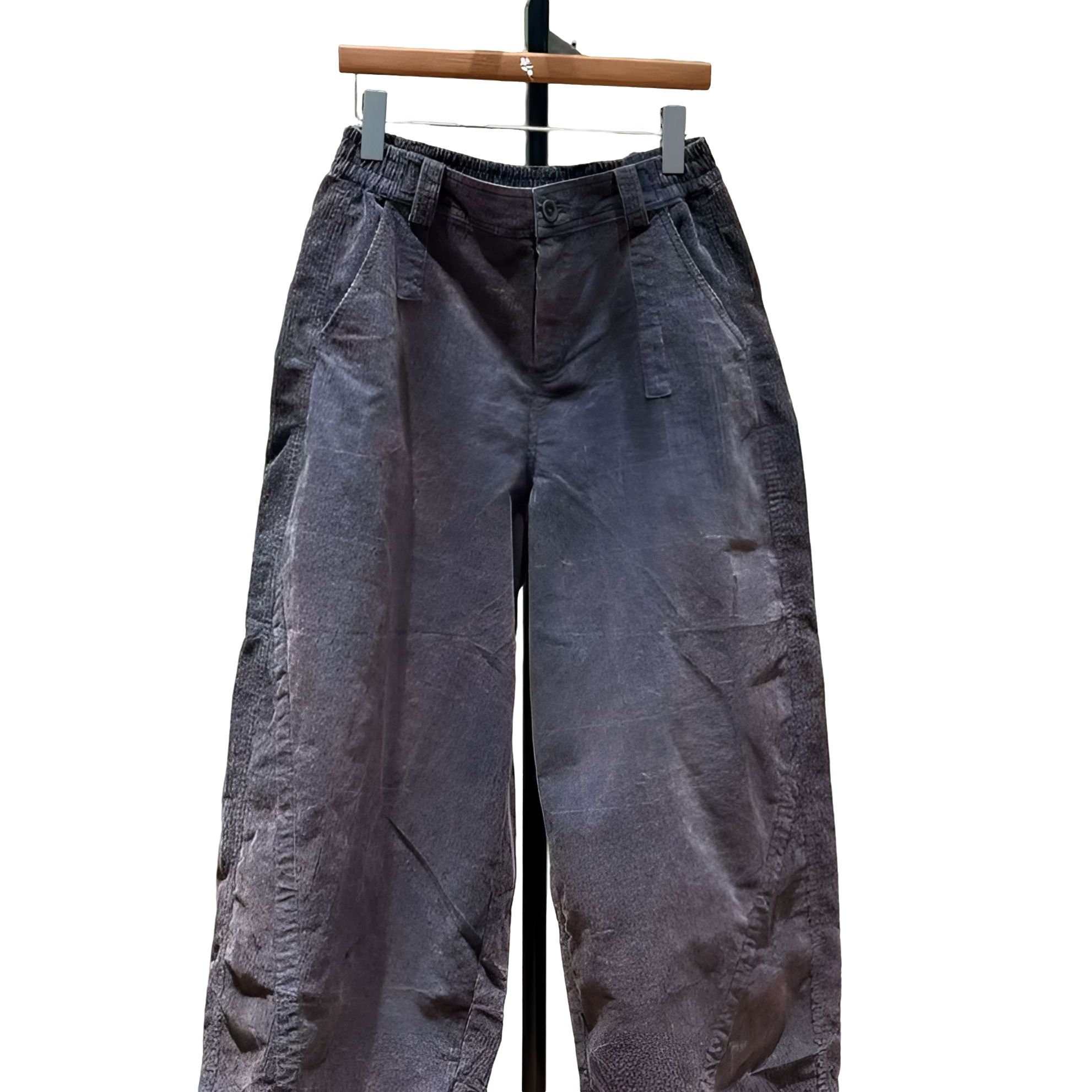 2025秋季新款色织坑条休闲长裤250641时尚百搭做旧