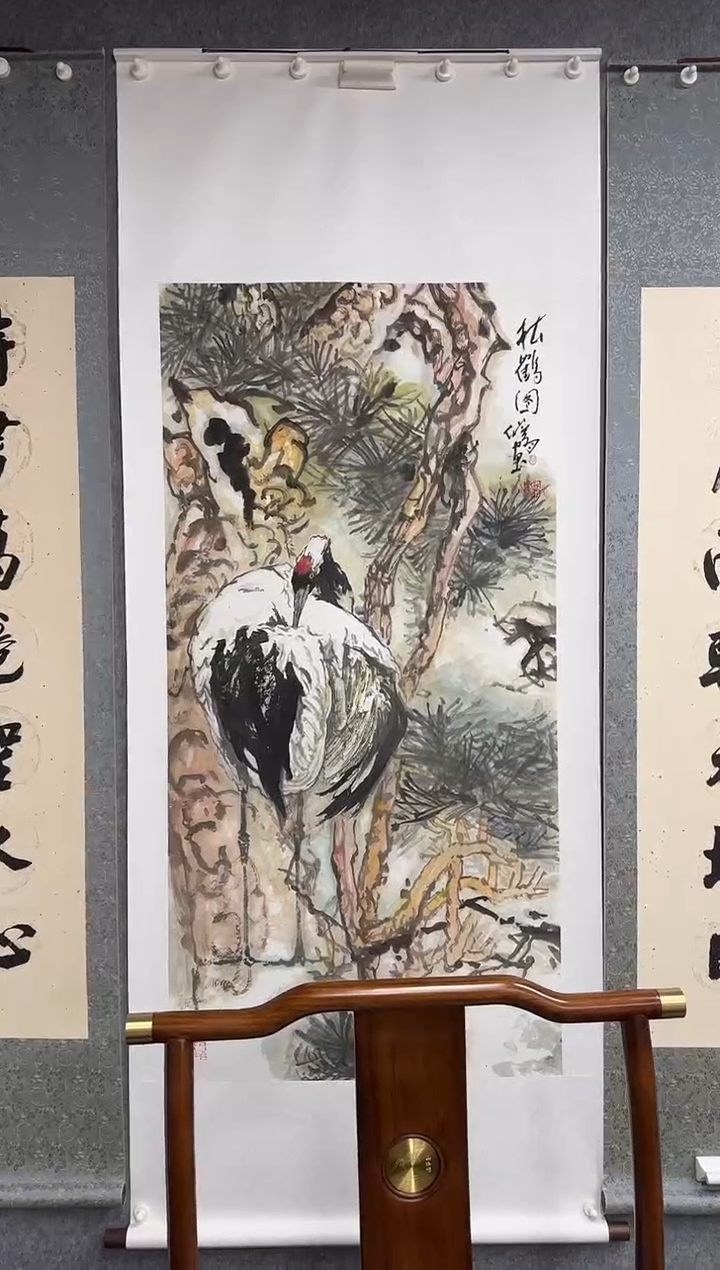 【闪购商品】书法毛老师 8平尺仙鹤图 立轴