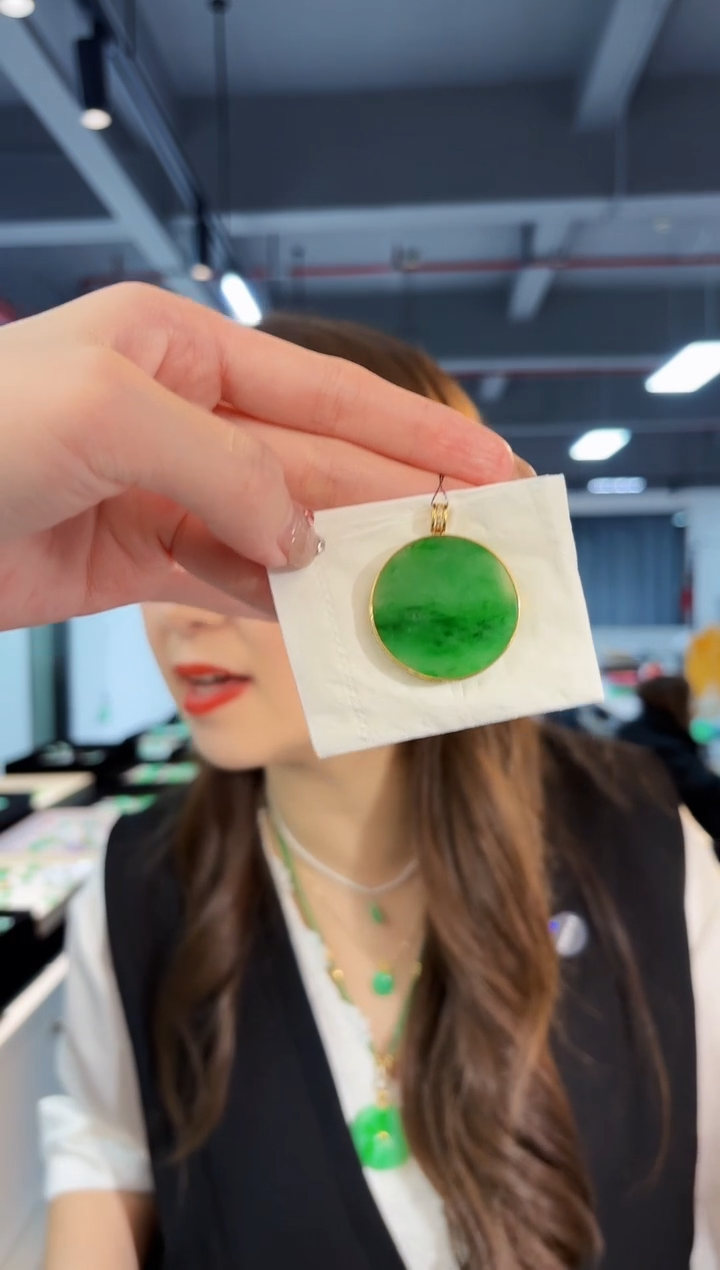 【闪购商品】翡翠颈饰18K金镶嵌缅料A货/支持复检/一件