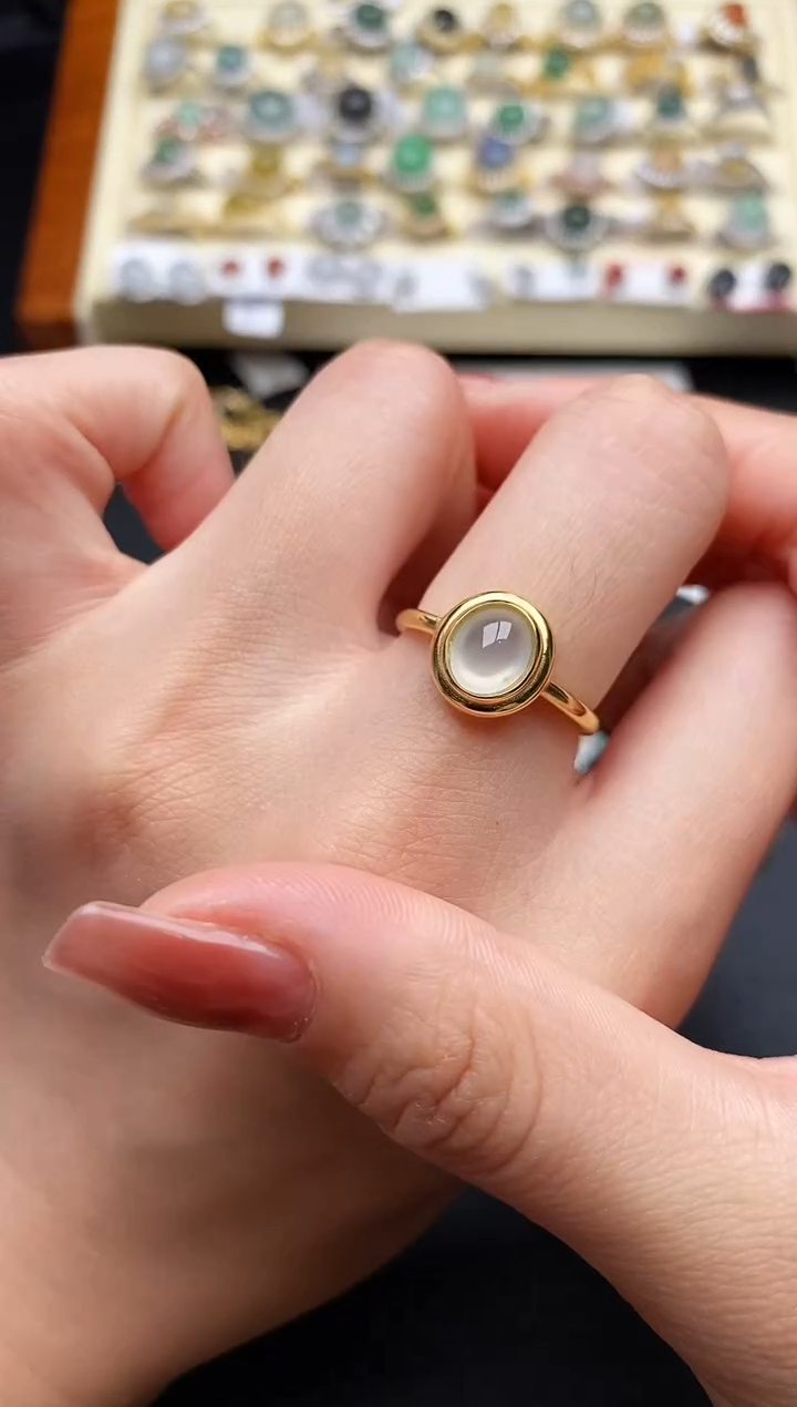 翡翠银S925镶嵌戒指6666666+2