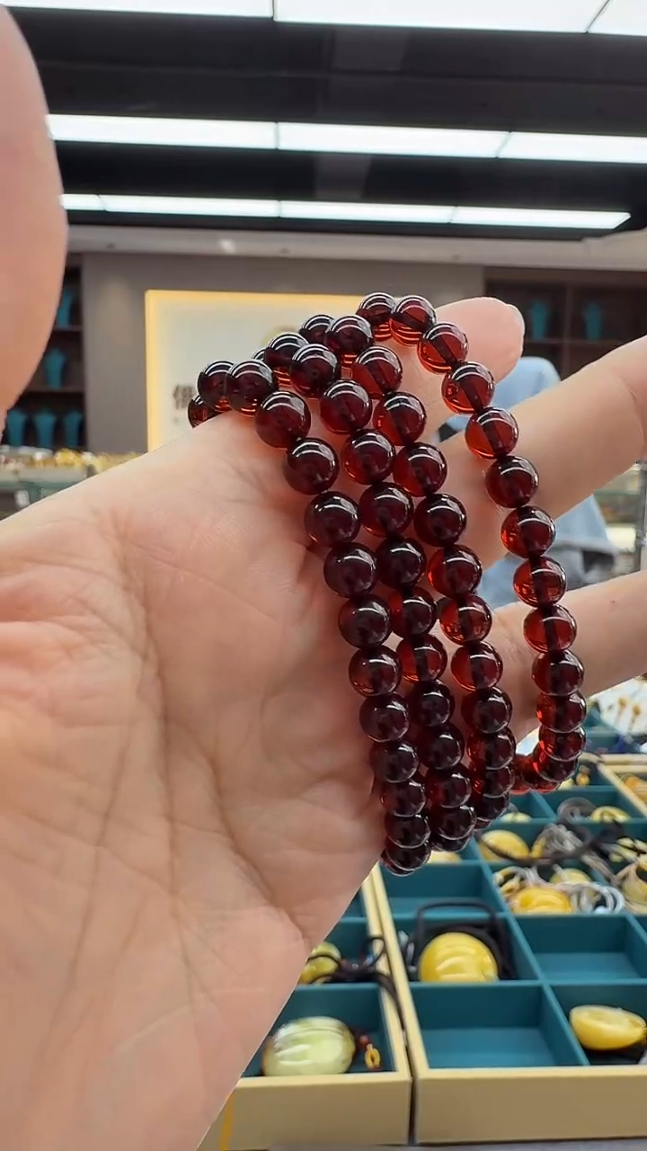 手链琥珀未镶嵌190秒拍号 假一罚三 6mm