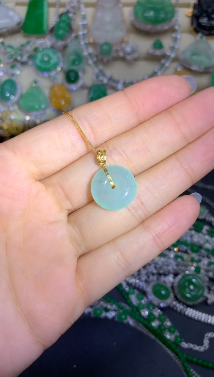 【闪购商品】翡翠颈饰18K金镶嵌226-中国好珍宝1