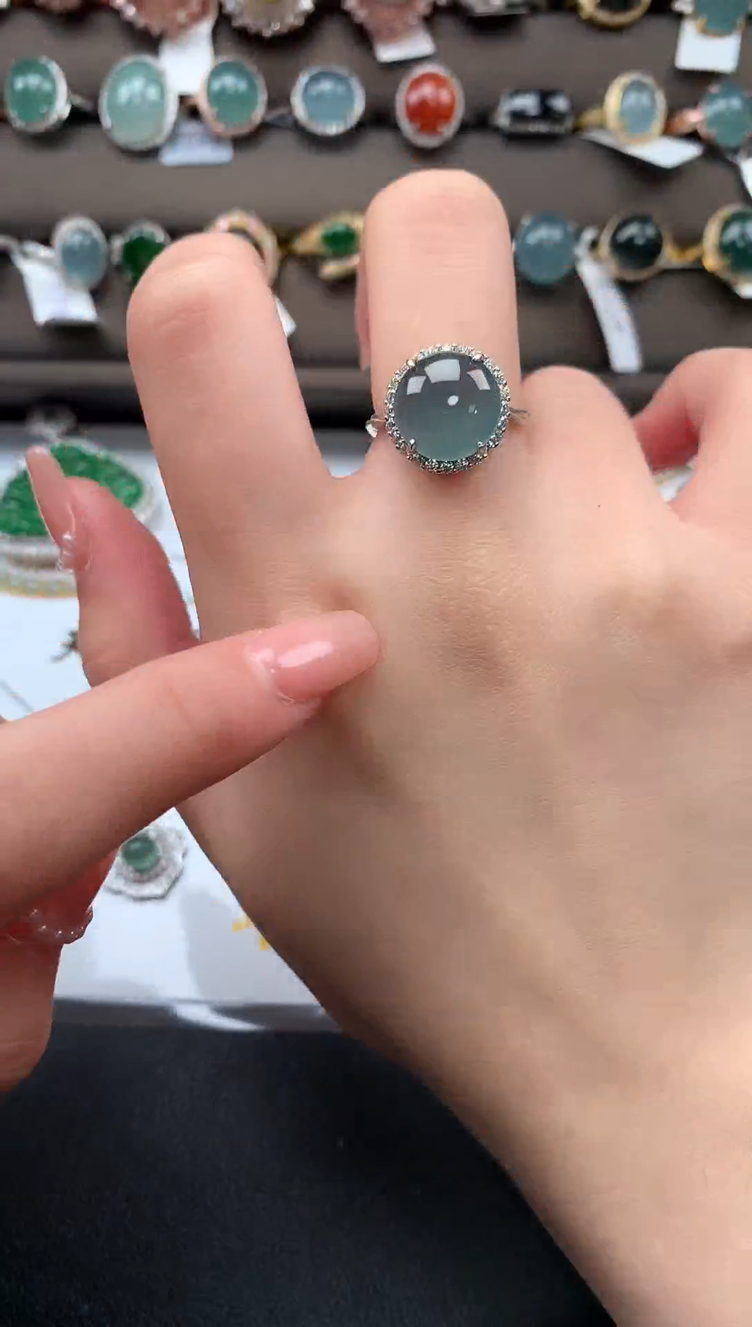 【闪购商品】翡翠戒指银S925镶嵌51241