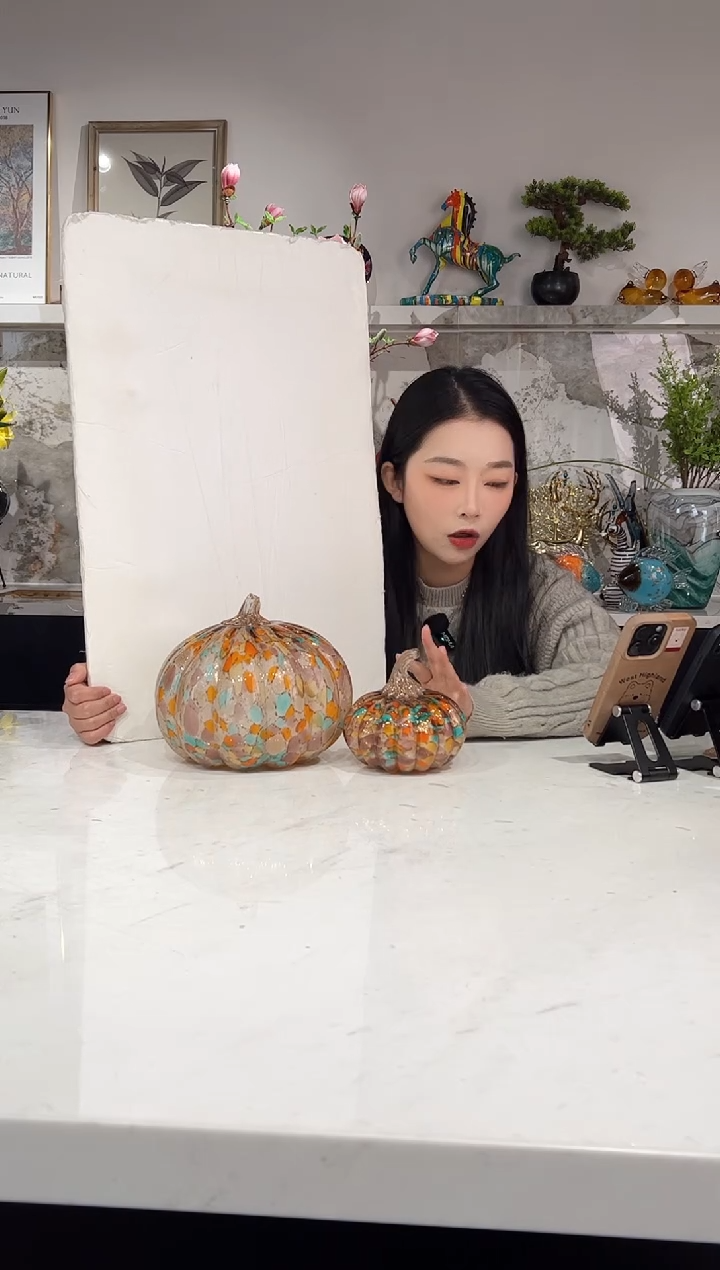 【闪购商品】琉璃炫彩琉璃南瓜一对