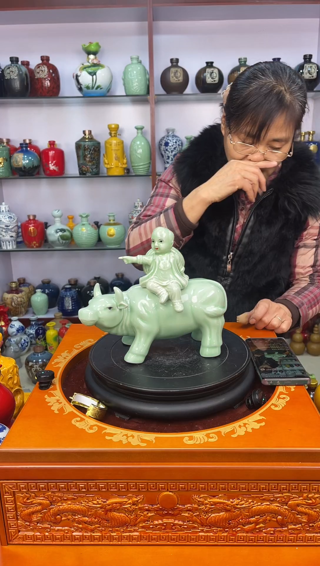 瓶瓷 1 斤装青牛         陶瓷空酒坛