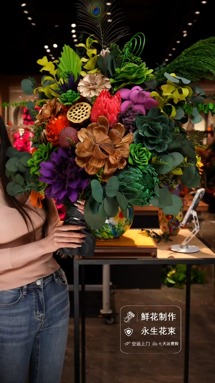 手工艺品琉璃手工花器花束空运包邮送货上门-以图片为准    