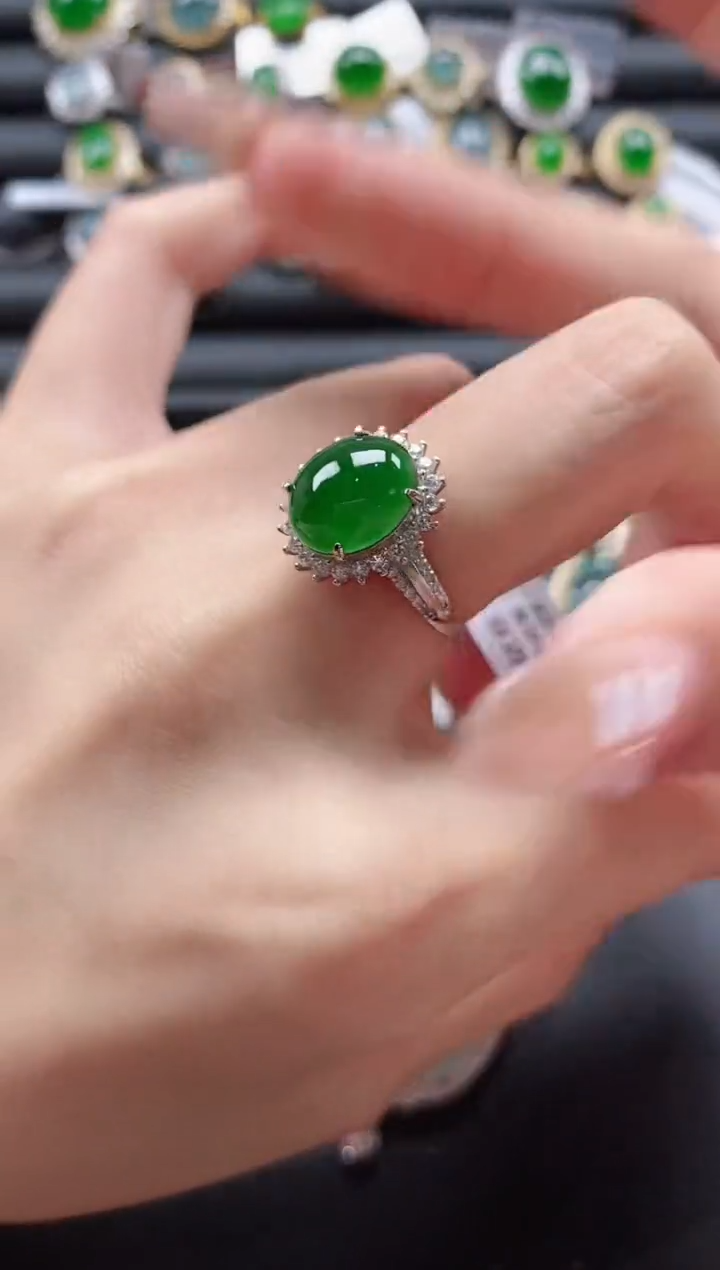 【闪购商品】翡翠戒指银S925镶嵌51151