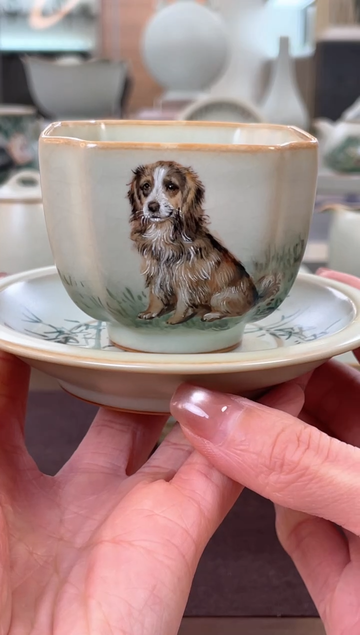 【闪购商品】周泽堂余秀华老师手绘一品杯（生肖 狗） 