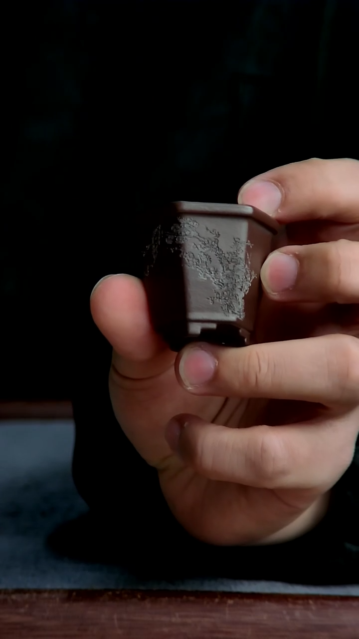 紫砂花盆3*3内径紫砂花盆