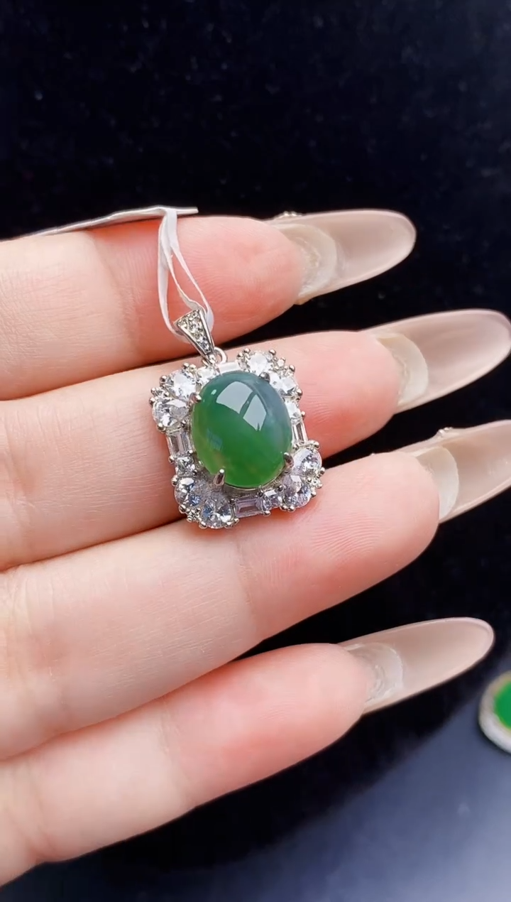 银S925镶嵌戒指翡翠0118