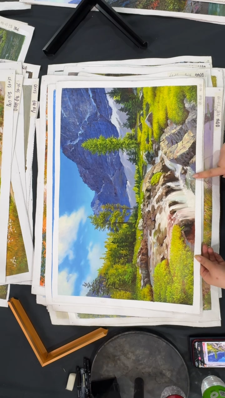 油画【新品含装裱】朝鲜画家原创手绘油画作品