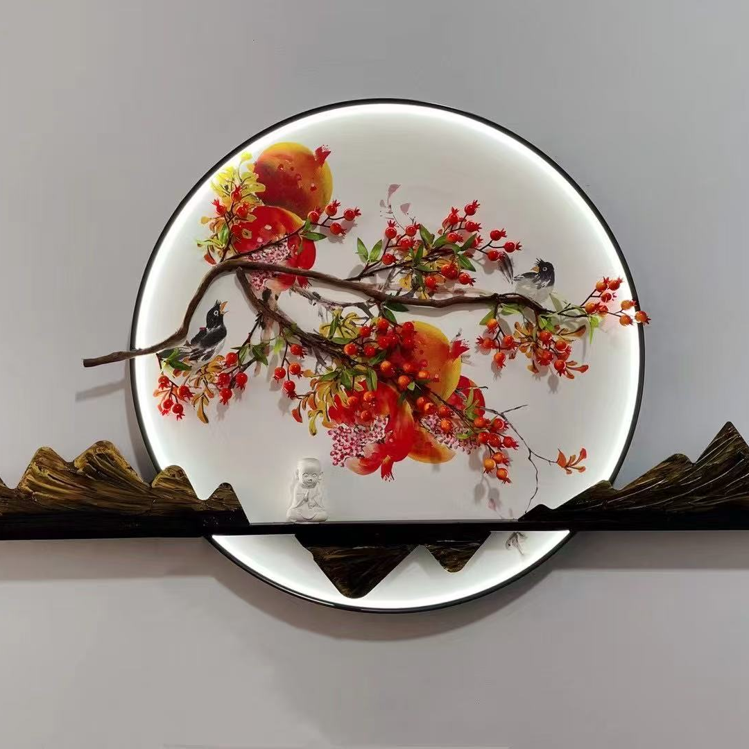 多子多福石榴灯画
