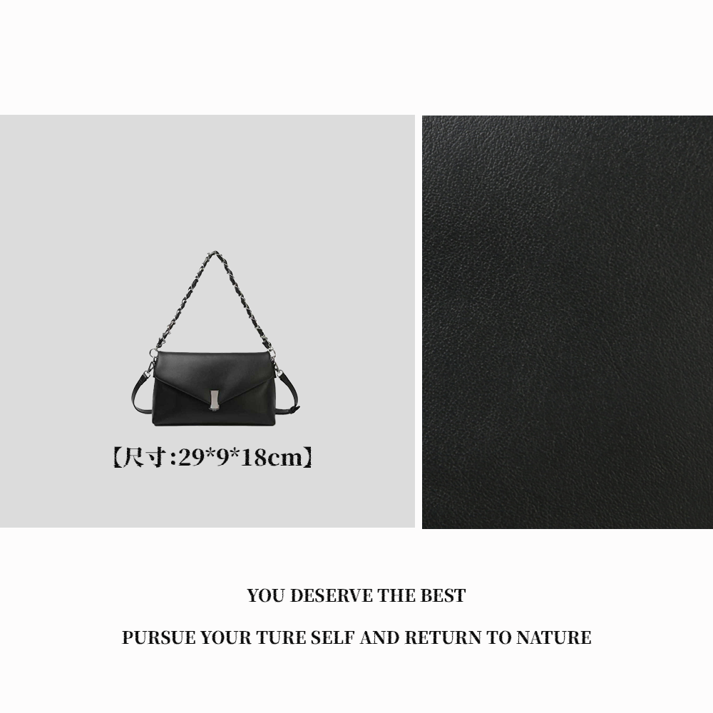 【广州特特】BF-66700-黑色简约女士百搭时尚ins通勤斜跨肩包