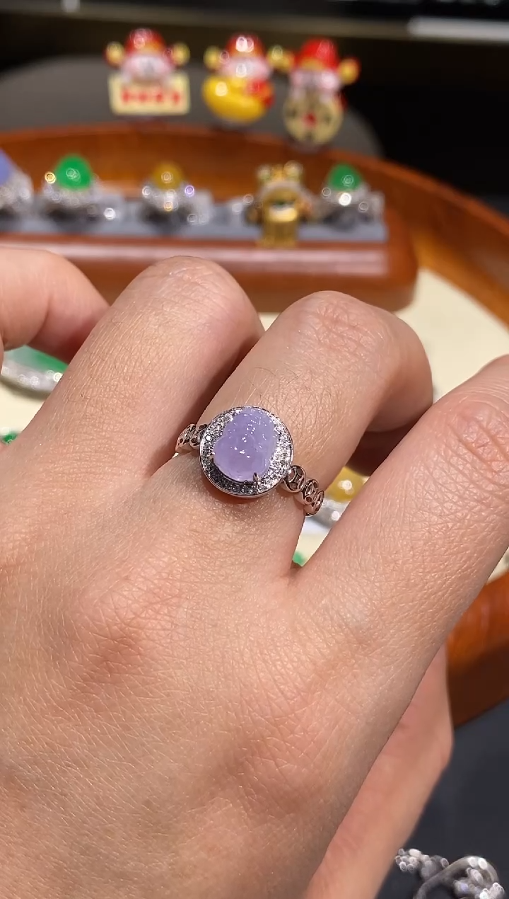 【闪购商品】翡翠戒指18K金镶嵌戒指