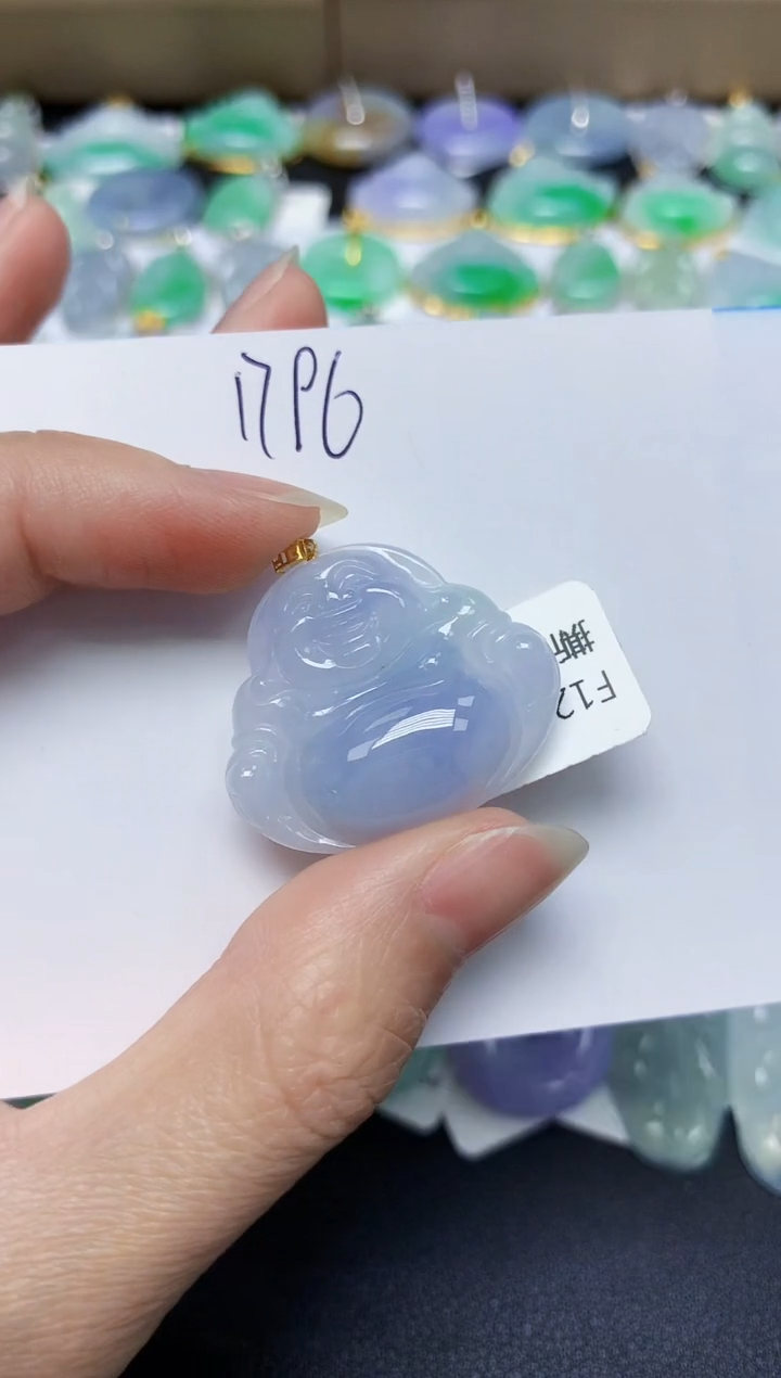 翡翠18K金镶嵌颈饰 天然缅甸翡翠A货