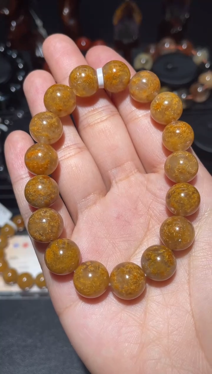 未镶嵌珠宝半成品水晶多*钛晶花12mm-29