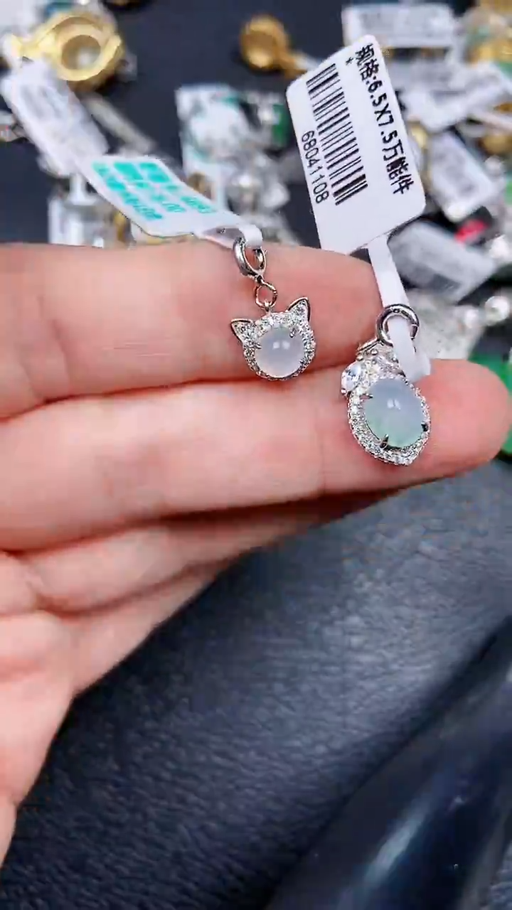 颈饰银S925镶嵌翡翠0170