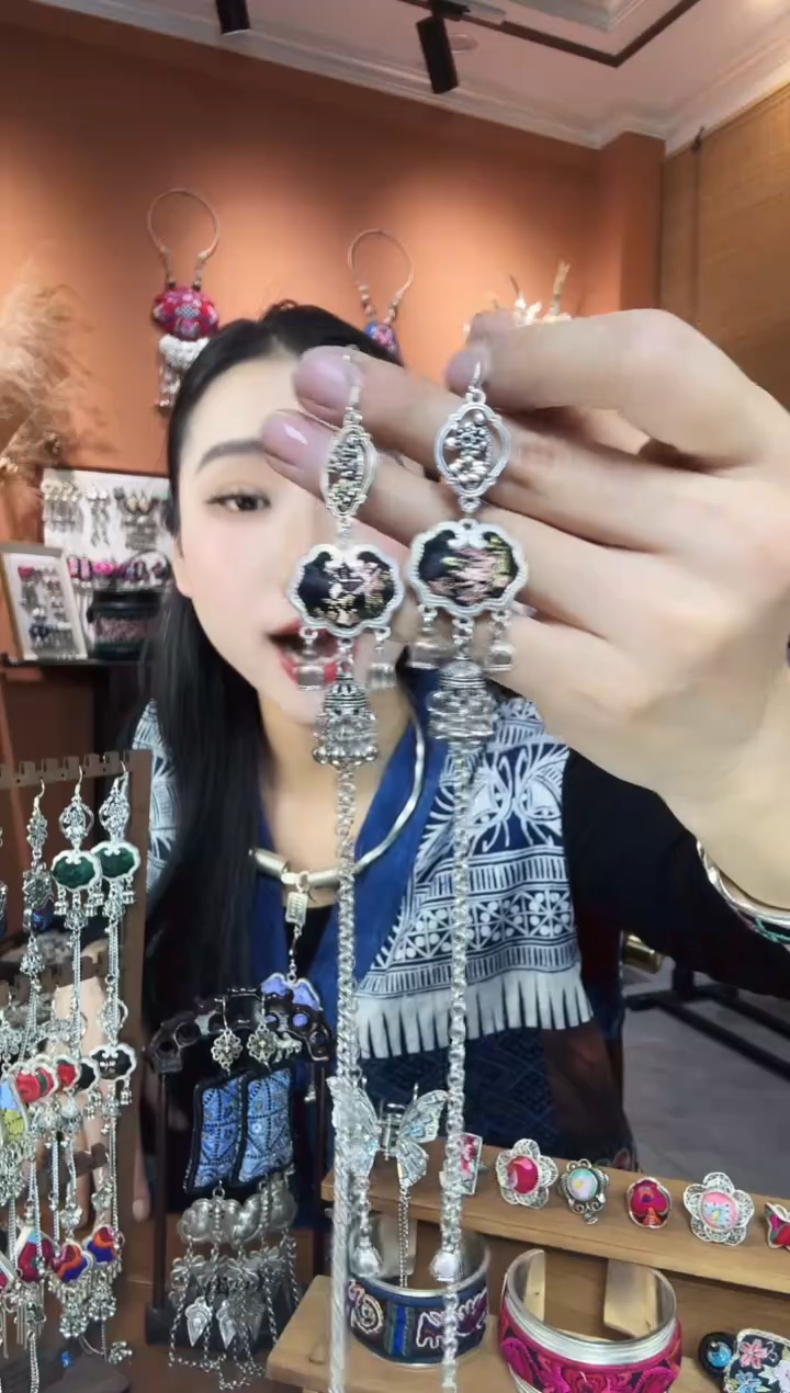 刺绣纯手工民族风耳环