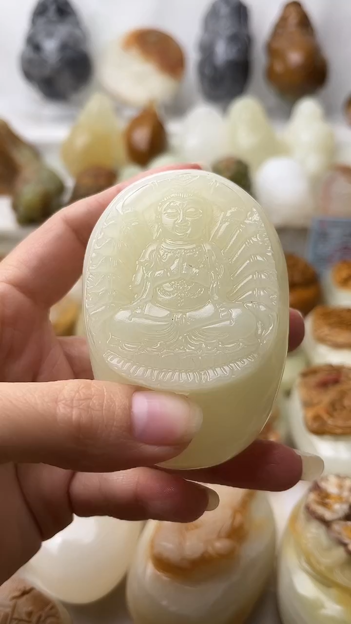 石材古青石棉纹正常不退换千手观音