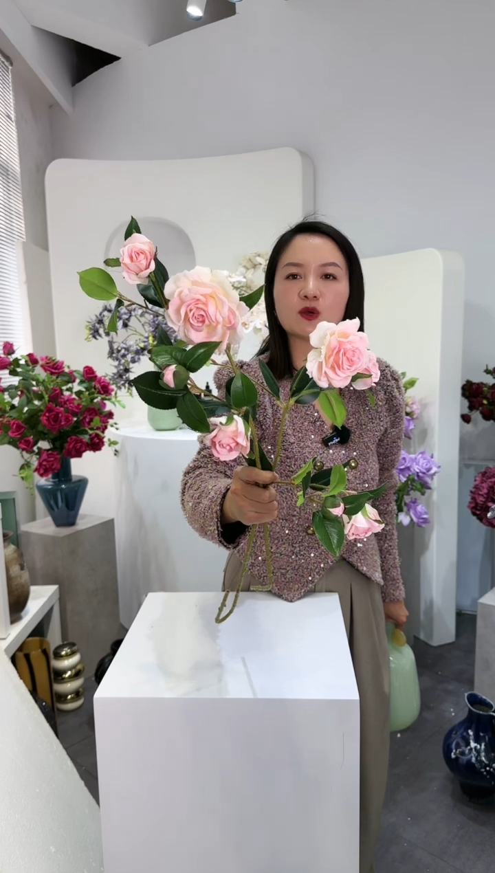 【闪购商品】藤拍6发7 油画粉山茶玫瑰（不含花瓶）