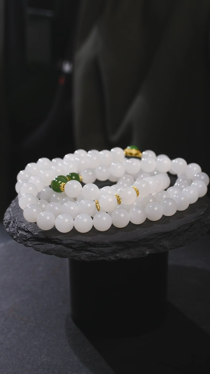 【闪购商品】和田玉手串未镶嵌和田玉白玉多圈卡8