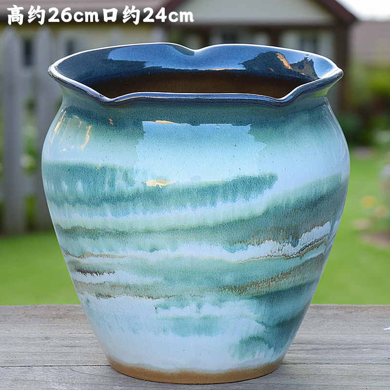 三角梅月季陶土盆特大号大口径透气花盆家用室内绿植盆栽