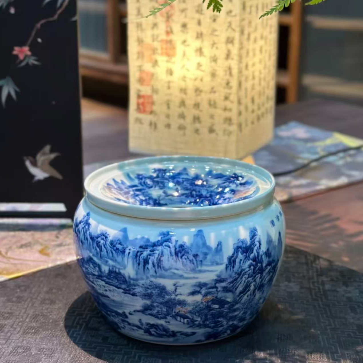 景琳藏 桃园问津重工山水水洗 建水 茶海 可拆卸