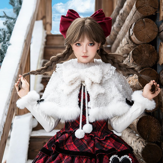 来信与诗·雪夜愿曲 斗篷｜WP原创副牌格纹加绒披肩双子冬lo