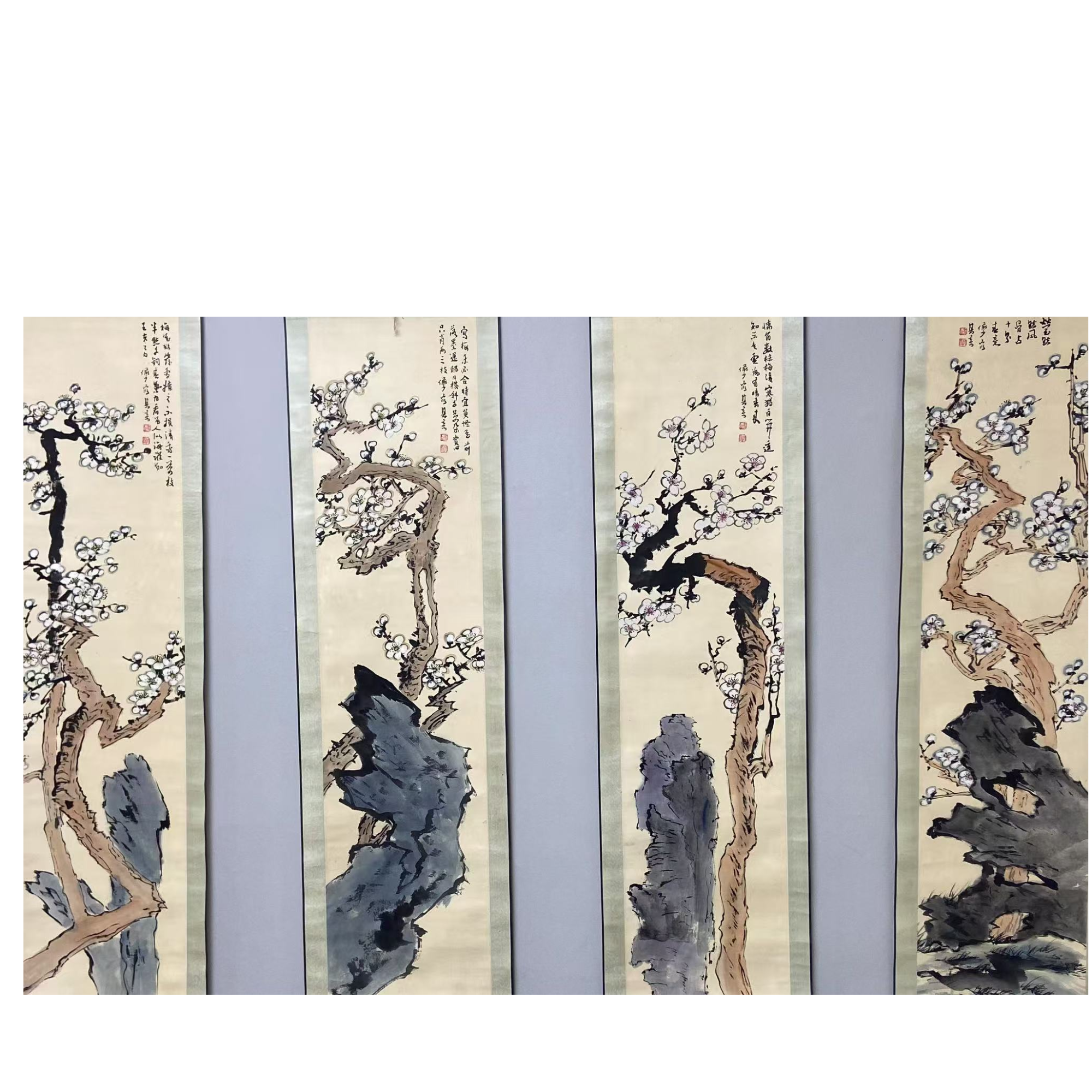 陆YS  梅花四条屏 140 40 5平尺