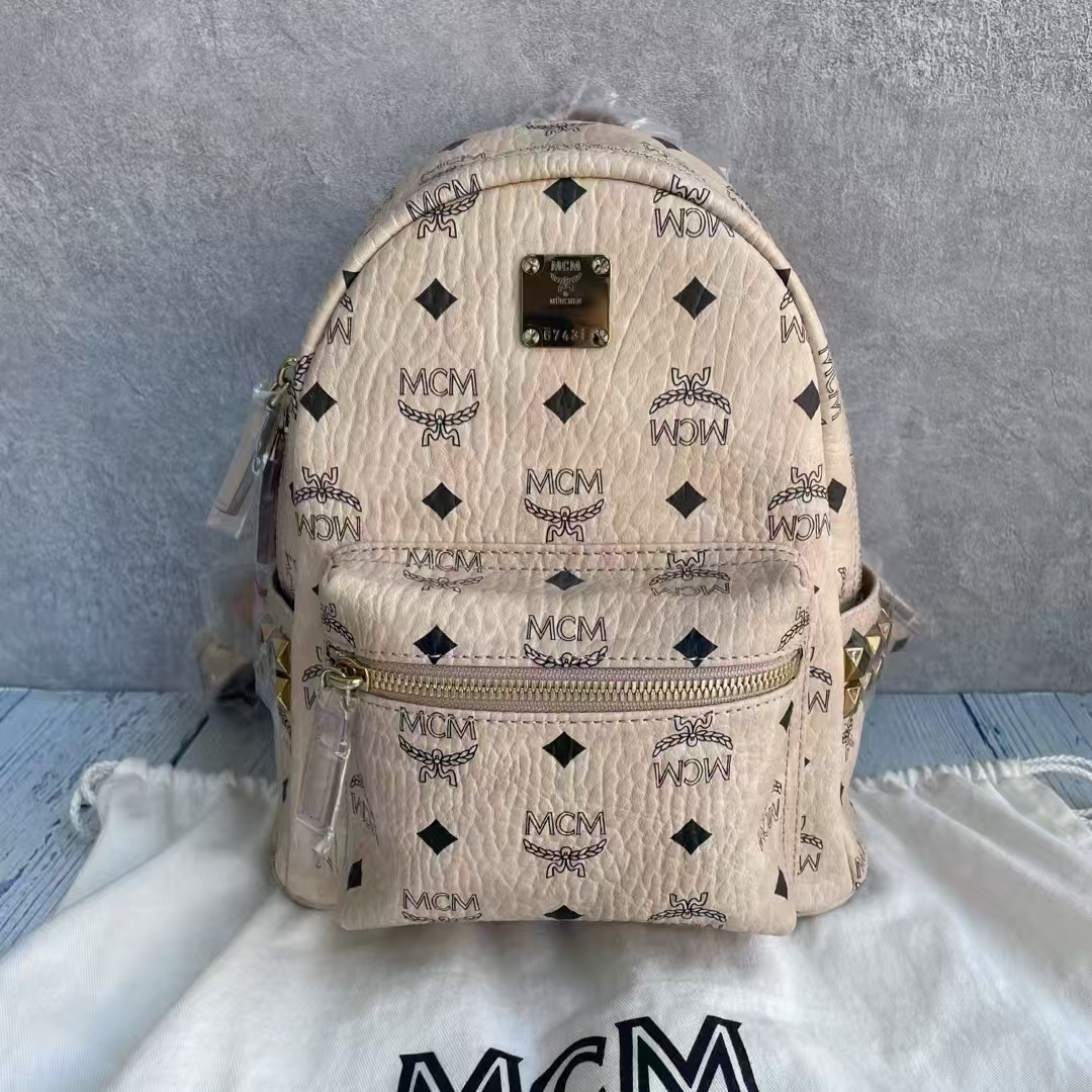 未使用 MCM mcm米色迷你双肩包