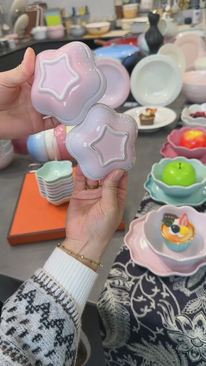 【闪购商品】搪瓷蘸料碟2件套-樱花粉