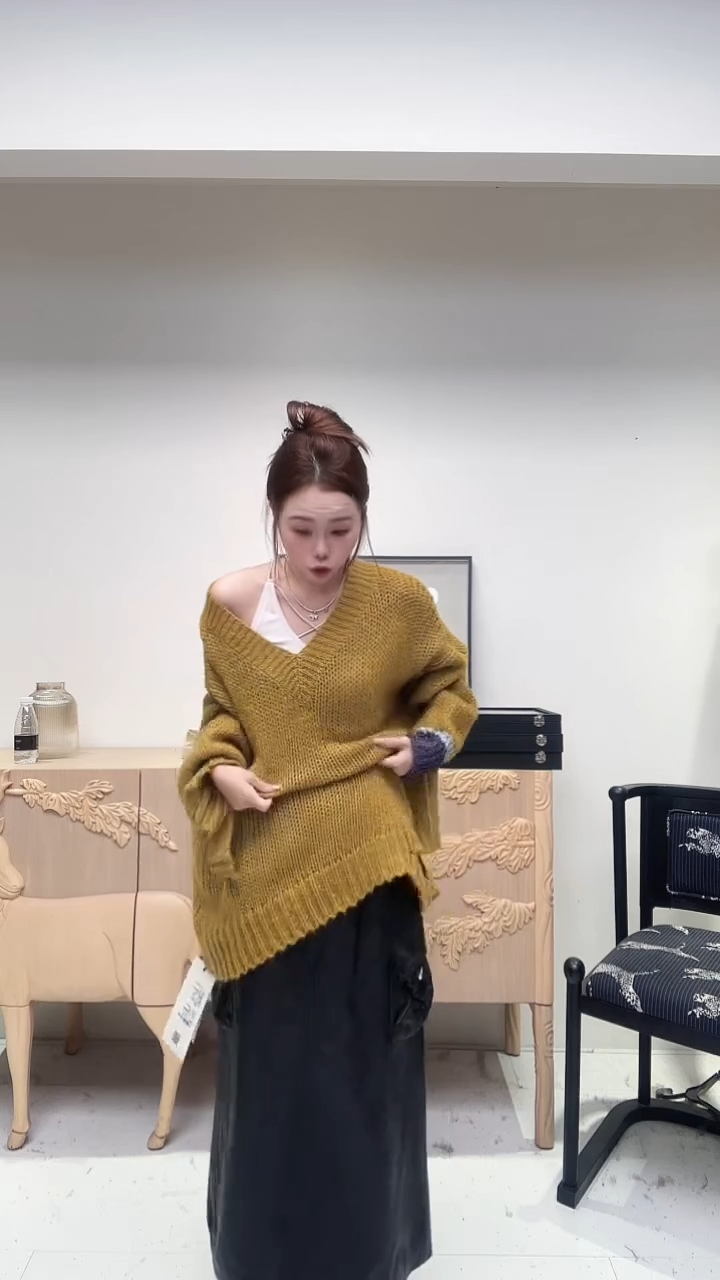 姜黄色设计款大上衣