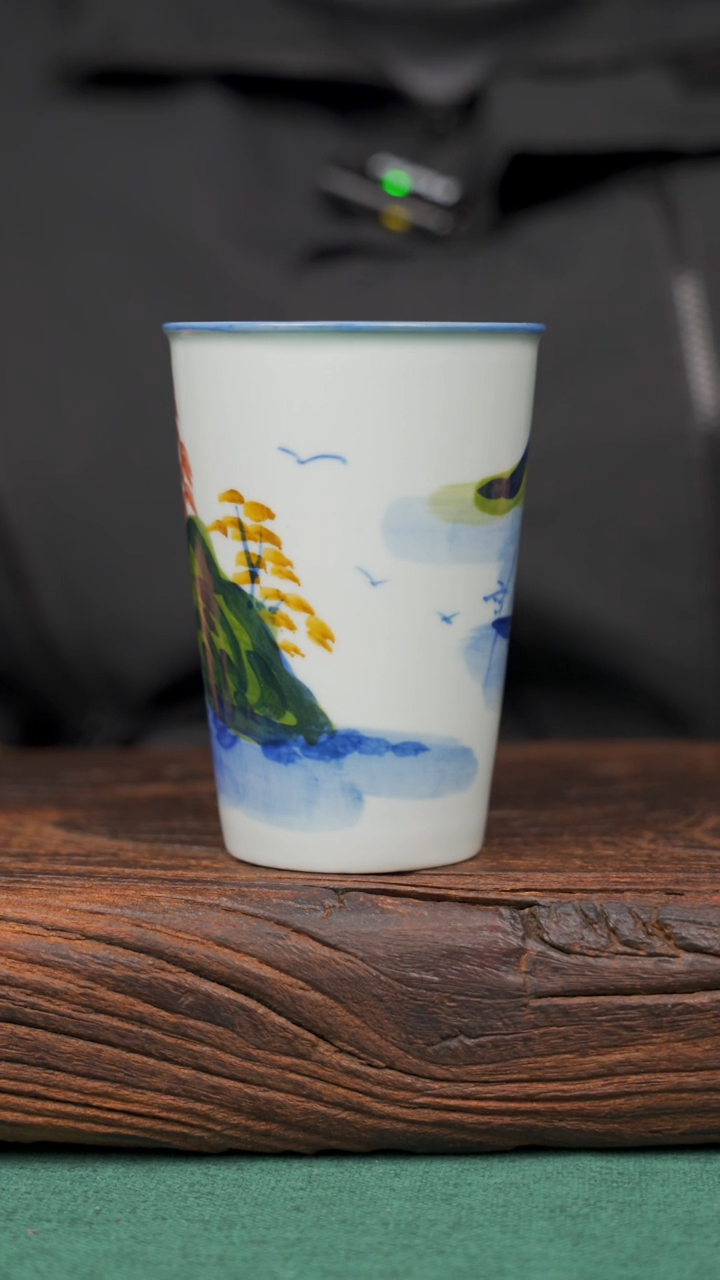 【闪购商品】瓷片104寻一缕瓷香杯釉下手工手绘瓷器