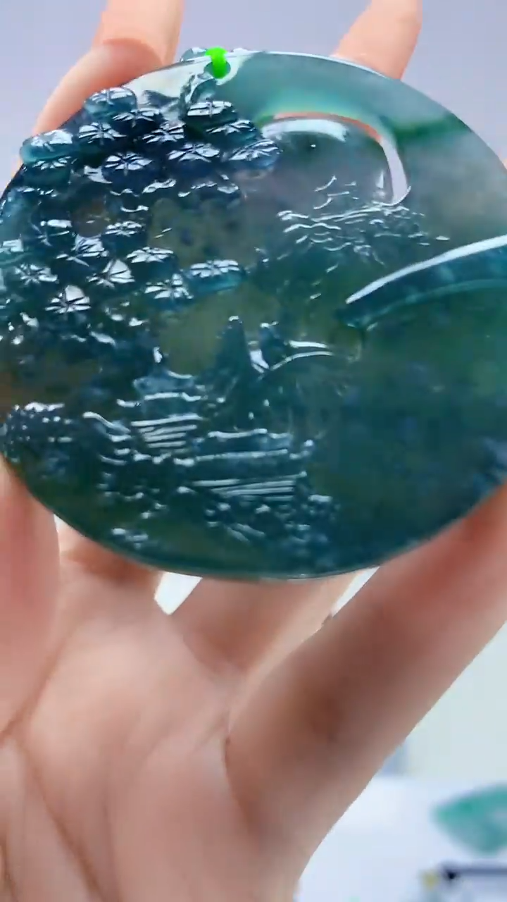 【闪购商品】定制翡翠未镶嵌1502DD-毛货挂件赠珠链172