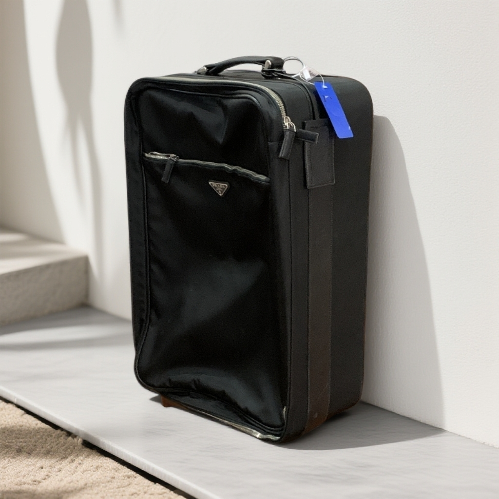 95新 Prada/普拉达 黑色降落伞行李箱/EE12825031/5031