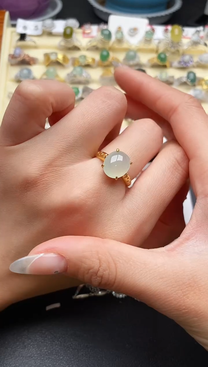 【闪购商品】翡翠戒指银S925镶嵌77777777+1